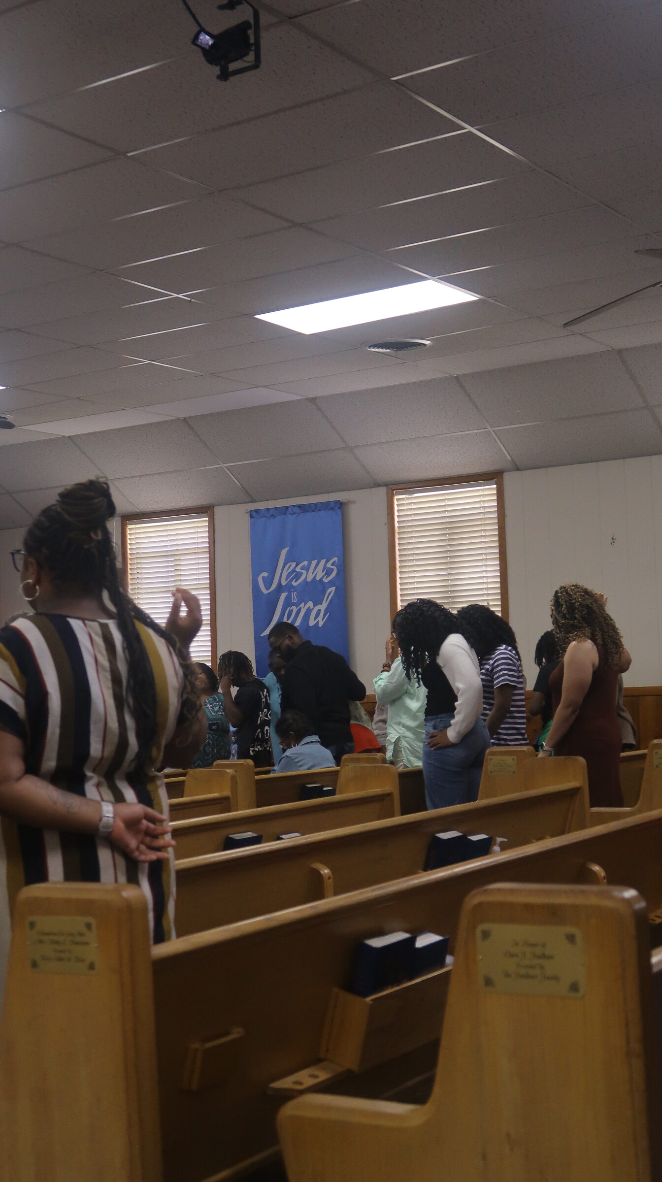 Prayer and worship at Corinth Baptist Church